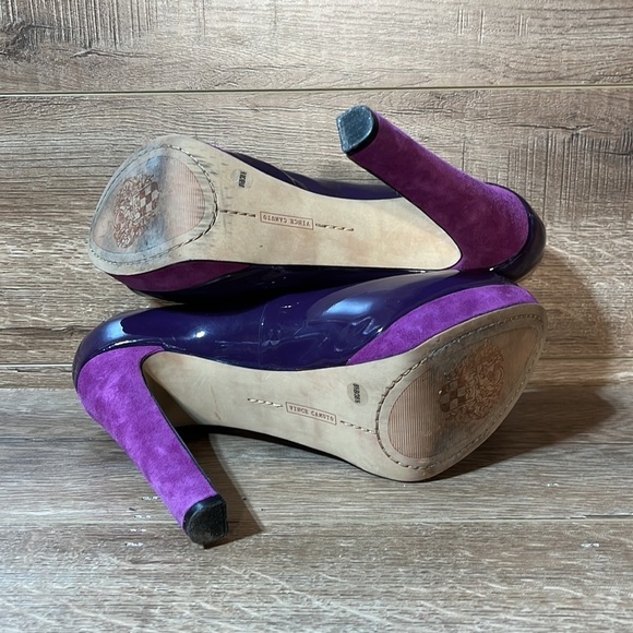 Vince Camuto‎ Graph Peep-Top Platform Purple Python Peep Toe Heels - Picture 8 of 15